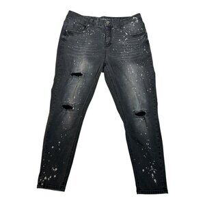 Melissa McCarthy Seven7 Pencil Distressed Black Jeans Women's Size 18W Slimming